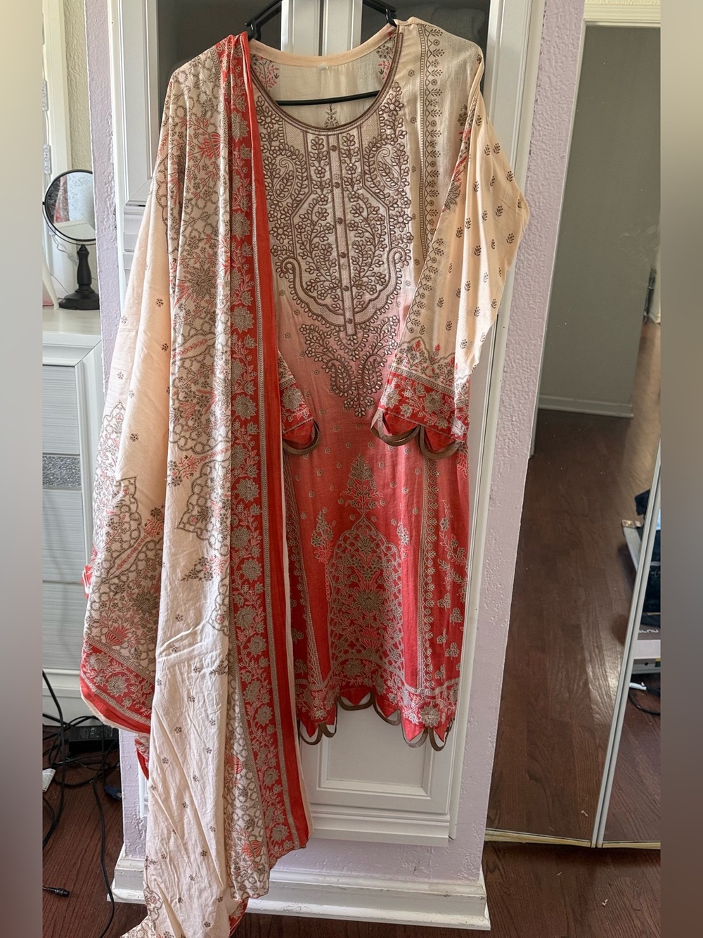 Pakistani Indian Women’s 3 Piece Shawar Kameez Dupatta Set